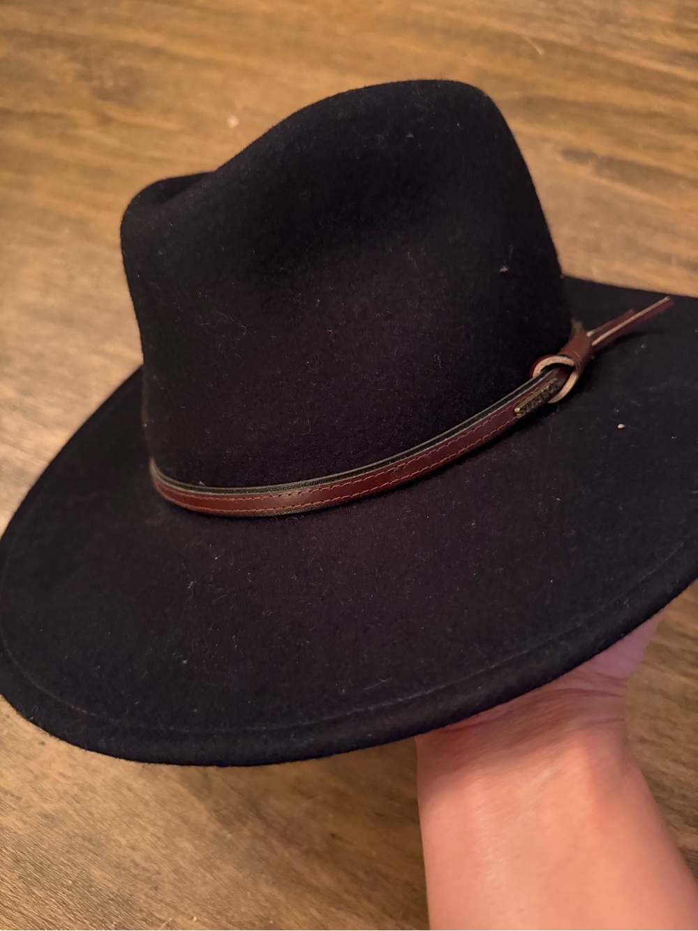Stetson Bozeman Cowboy Hat. Black. Crushable. Size XL 100% wool
